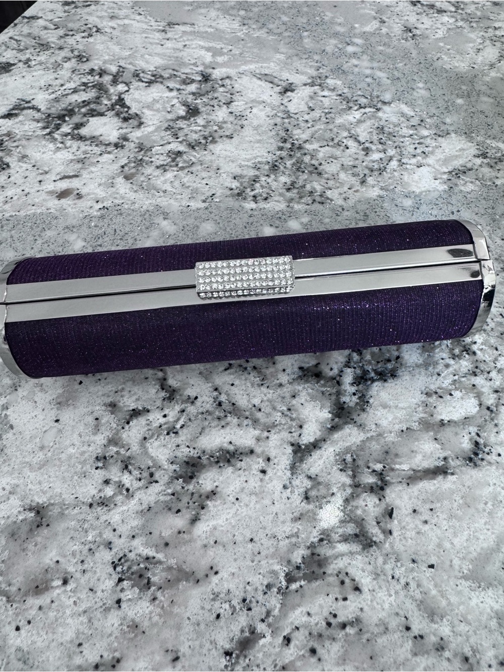 Purple Clutch with stones and sparkle.